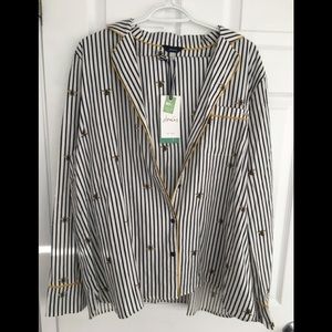 Joules pyjamas.  Navy blue stripe with bees.  Size XL